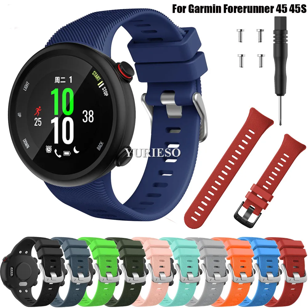 16 цветов браслет полоса ремешок для Garmin Forerunner 45 45S Silicone замена смарт-часы мода часы ремешок аксессуары запястье ремешок