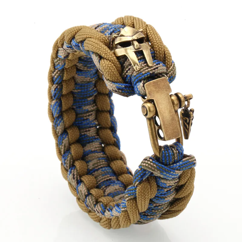 Men Bracelet Survival Paracord Bracelets Shackle Buckle Handmade