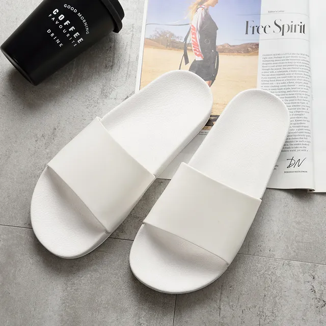 Mens slippers shop with white soles