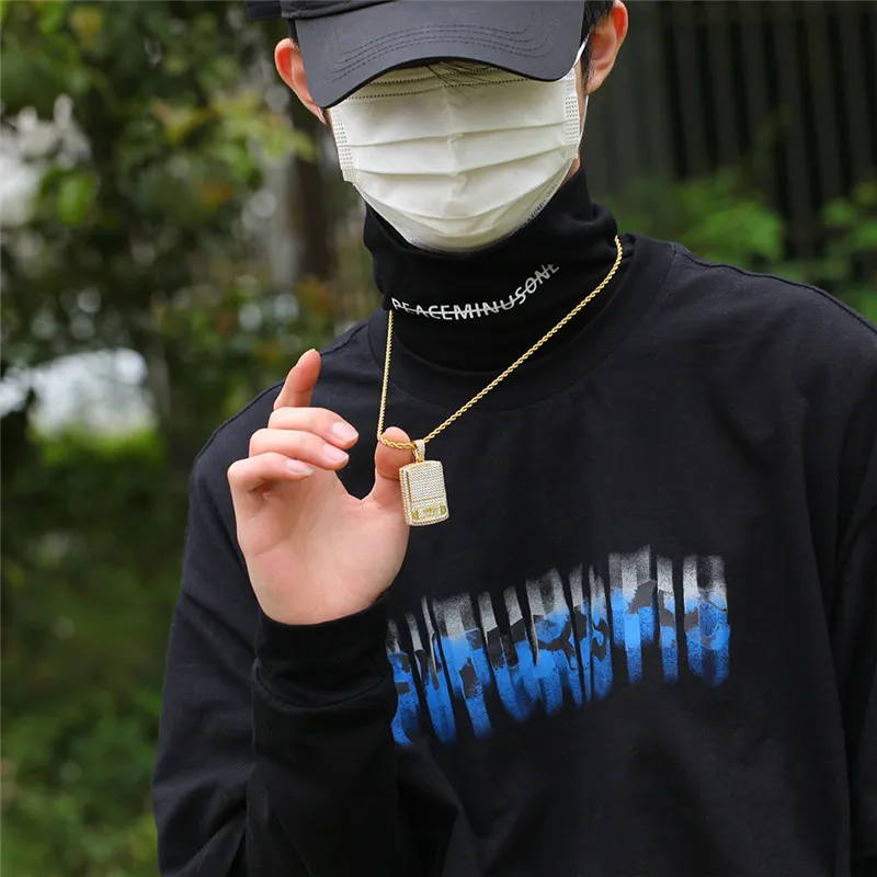 Hip Hop 5A+ CZ Stone Bling Iced Out MONEY Bag TRAP Pendant