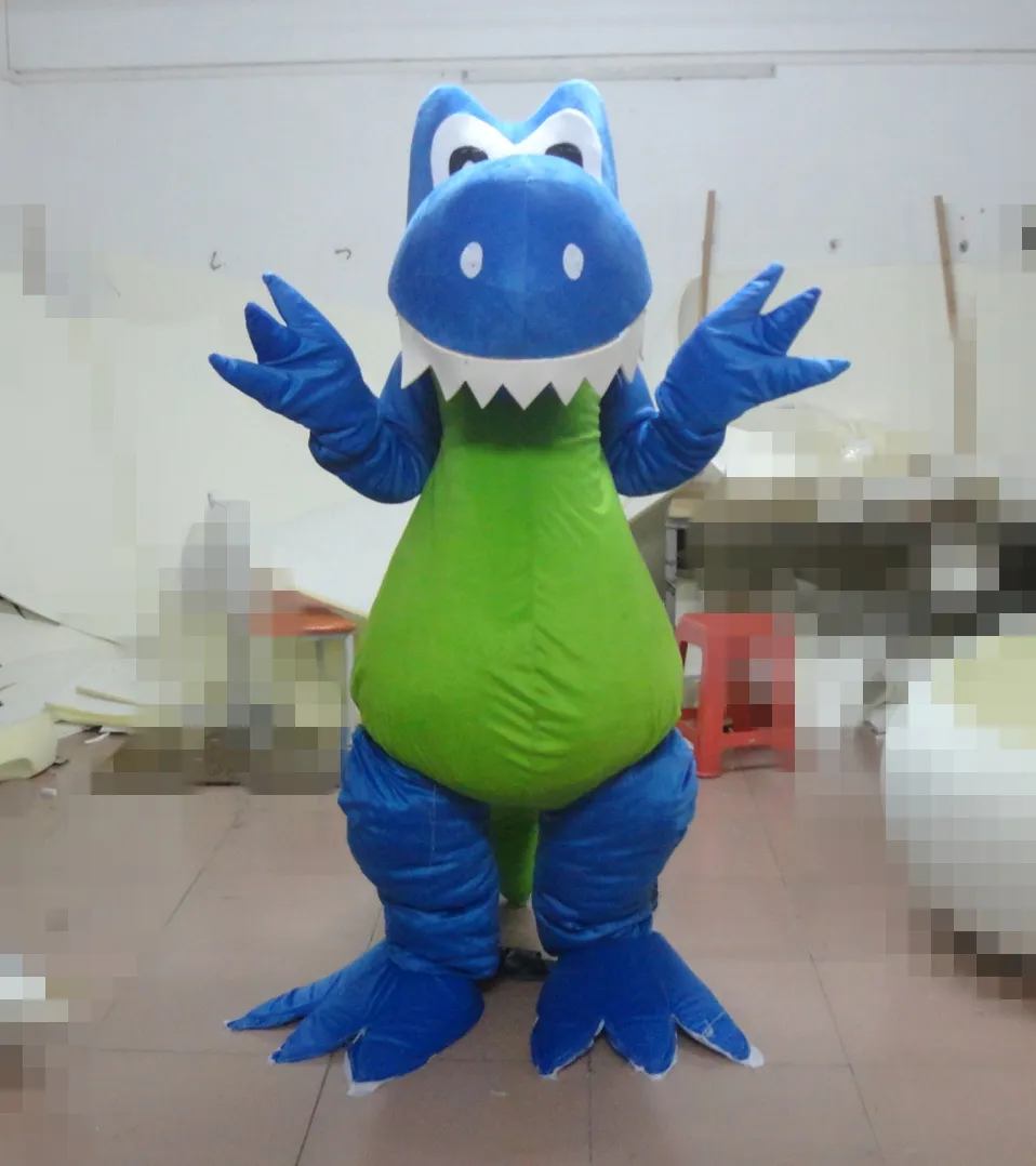 Professional custom blue plush dinosaur Mascot Costume Sword dinosaur animal Character Clothes Halloween festival Party Fancy Dress