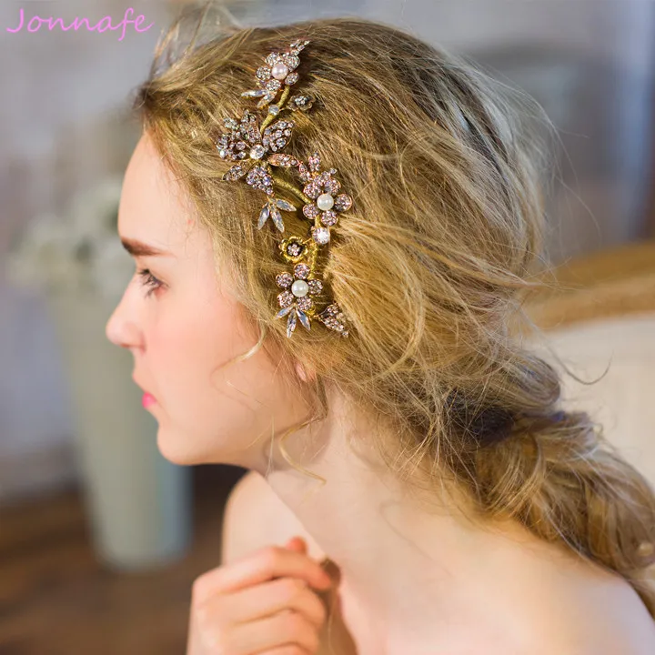 Pettine Da Sposa Con Fiori E Perle - Copricapo Elegante Per Matrimoni, Feste E Occasioni Speciali - Foto 5