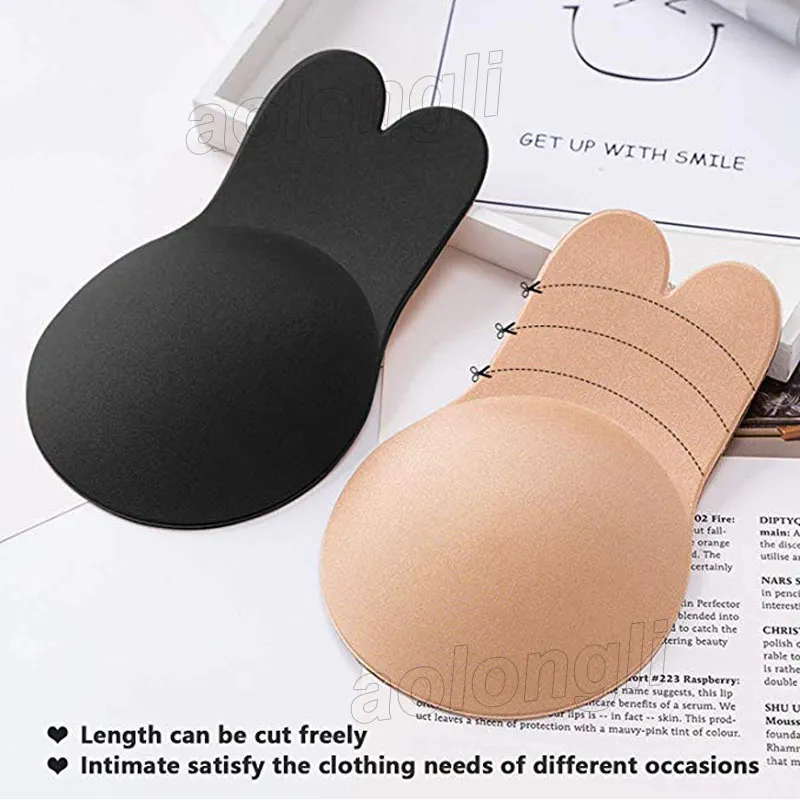 2 Women Rabbit Cup Bra Thin Invisible Silicone Breast Pad Lift