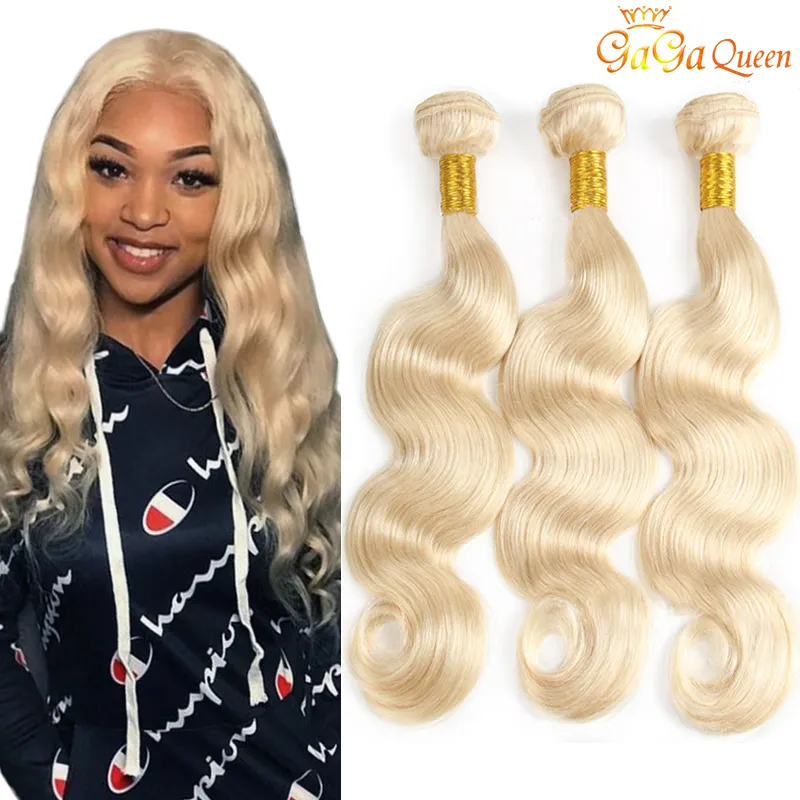 Gaga Koningin Braziliaanse Blonde Haar Weave Bundels 613 Kleur Braziliaanse Body Wave Menselijk Hair Extensions 3 Bundels Blonde Haar