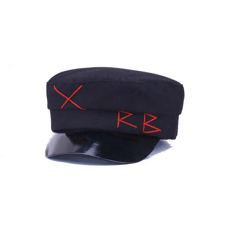 2019 Hårig Vinter Hat Kvinnor Mode Berets Mössor För Flickor Street Style Ullkepsar Kvinnor Märke Hatt Militär Cap Svart Flat Caps LY191228