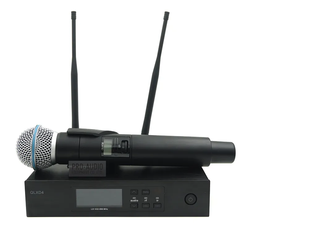 QLXD4 UHF Professional نظام الميكروفون اللاسلكي مع BETA58A QLX جهاز إرسال محمول للمرحلة الصوتية بصوت كاريوكي