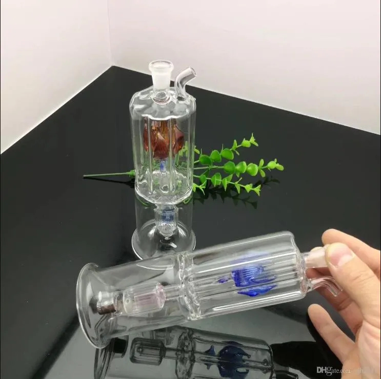 Double déflecteur filtre bouteille d'eau en verre verre Bbong Wwater Pipe broyeur à ongles en titane, barboteurs en verre pour fumer des couleurs de mélange de tuyaux