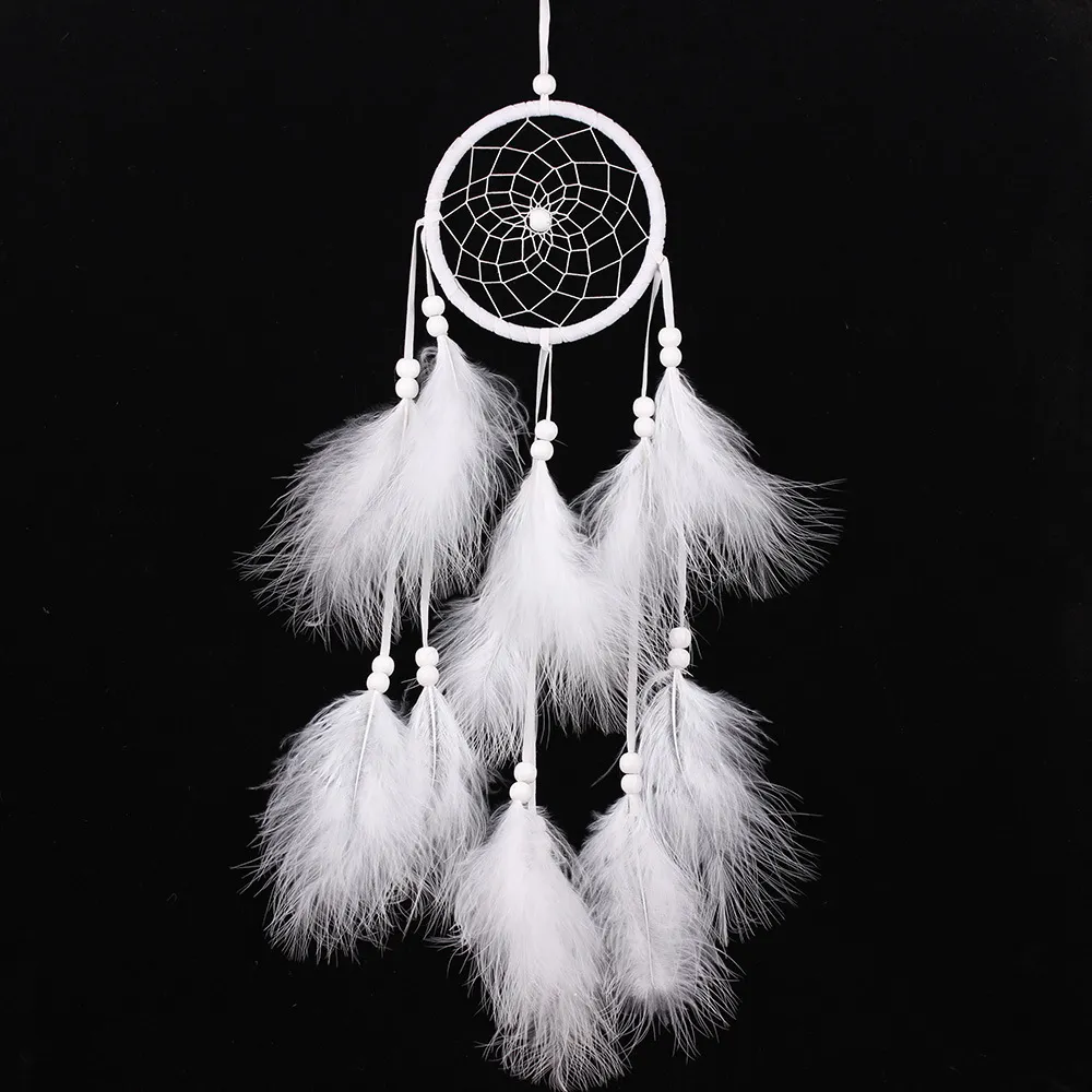 Dream Catcher - Handmade Lace Dream Catcher carro enfeites de parede Decoração pingente de presente Windchimes Black White Feather