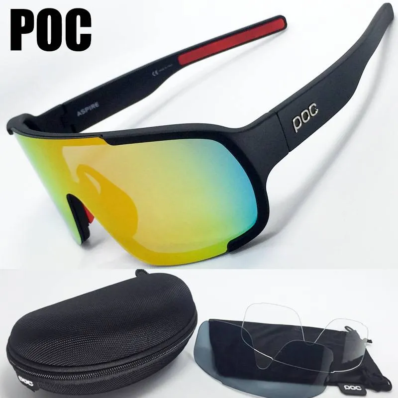 Top quality New POC Cycling Glasses Bike Sport Sunglasses Men Women Mountain Bicycle Cycle Eyewear lentes de sol para Outdoor Eyew282n
