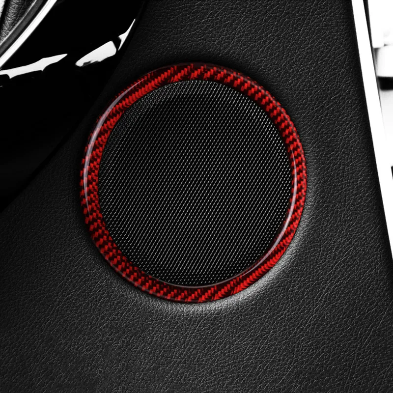 Carbon Fiber Car Door Stereo Speaker Decoration Cover Trim For BMW E90 E84 3 Series X1 Interior Audio Speakers Frame Stickers