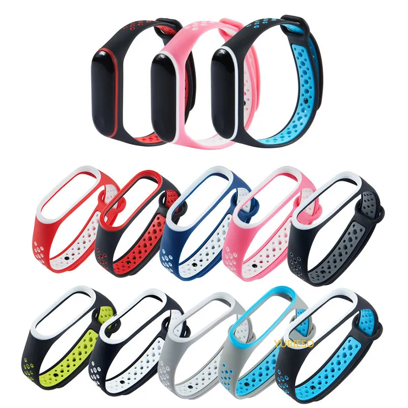 Bransoletka dla Xiaomi MI Band 4 3 Sport Strap Zegarek Silikonowy Pasek na nadgarstek dla Xiaomi MI Band 3/4 Akcesoria Bransoletka Pasek