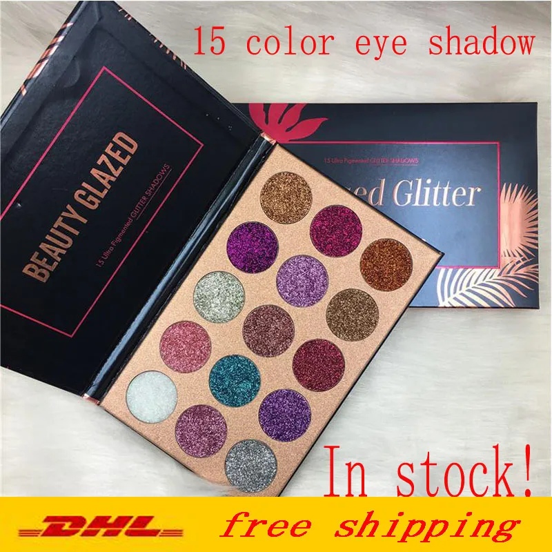 Beauty Glazed Glitter Injecties Geperst Glitters Oogschaduw Diamond Rainbow Make-up Cosmetische 15 Kleuren Oogschaduw Magneet Palet DHL