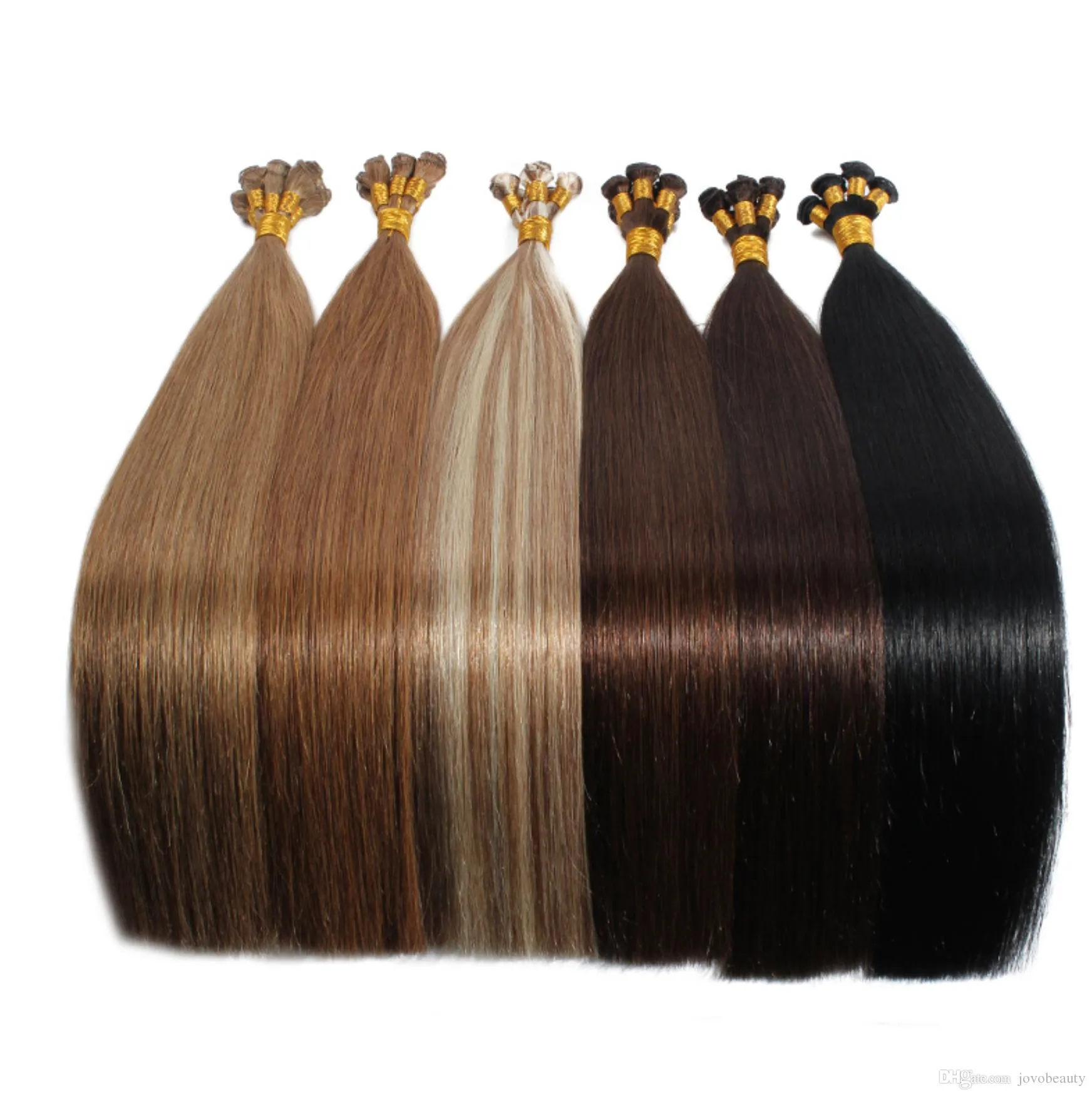 VMAE Full Cuticle Single Donor European Bourgondië Blonde Bruin Dubbel getrokken 100G Russische Remy Virgin Hand Gebonden inslag Menselijk Hair Extension