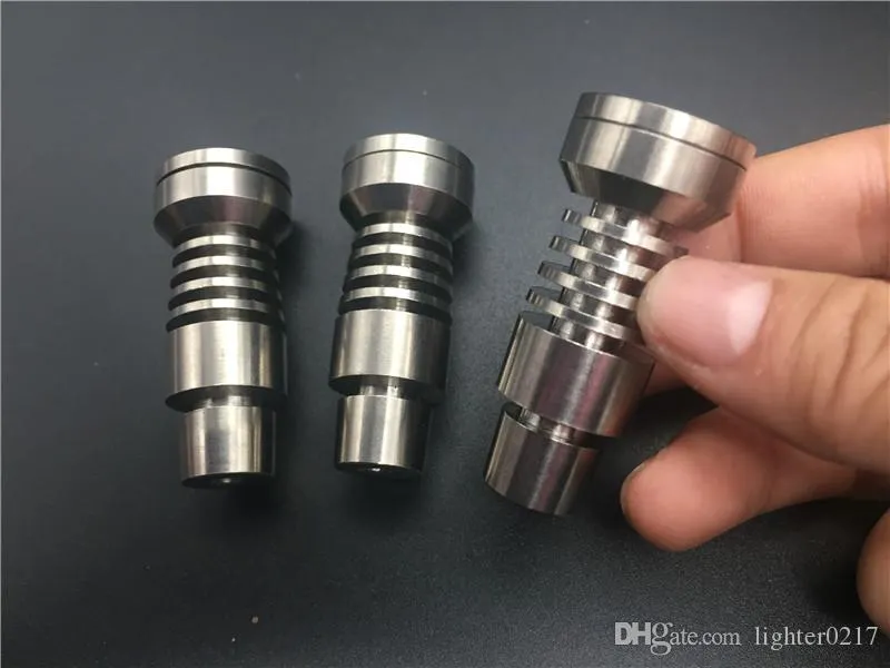 유니버설 Domeless 티타늄 네일 티타늄 GR2 손톱 14mm 18mm 유리 봉 물 파이프 2in1 티타늄 Dab 네일 Dab 조작