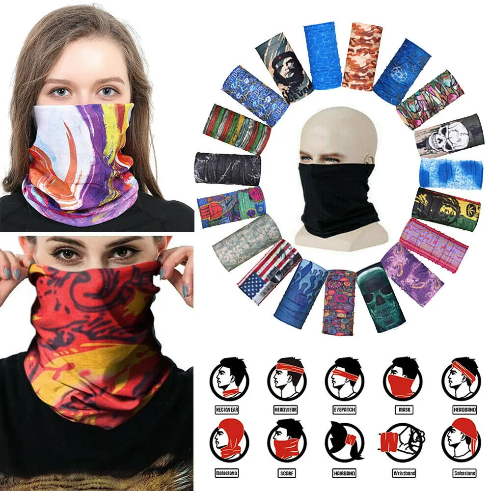 Çok kullanımlık Tüp Eşarp Bandana Baş Yüz Eşarp Boyun tozluk Snood Şapkalar Beanie