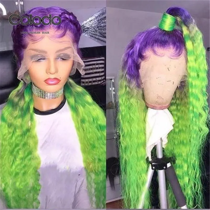 Purple ombre on sale human hair wig