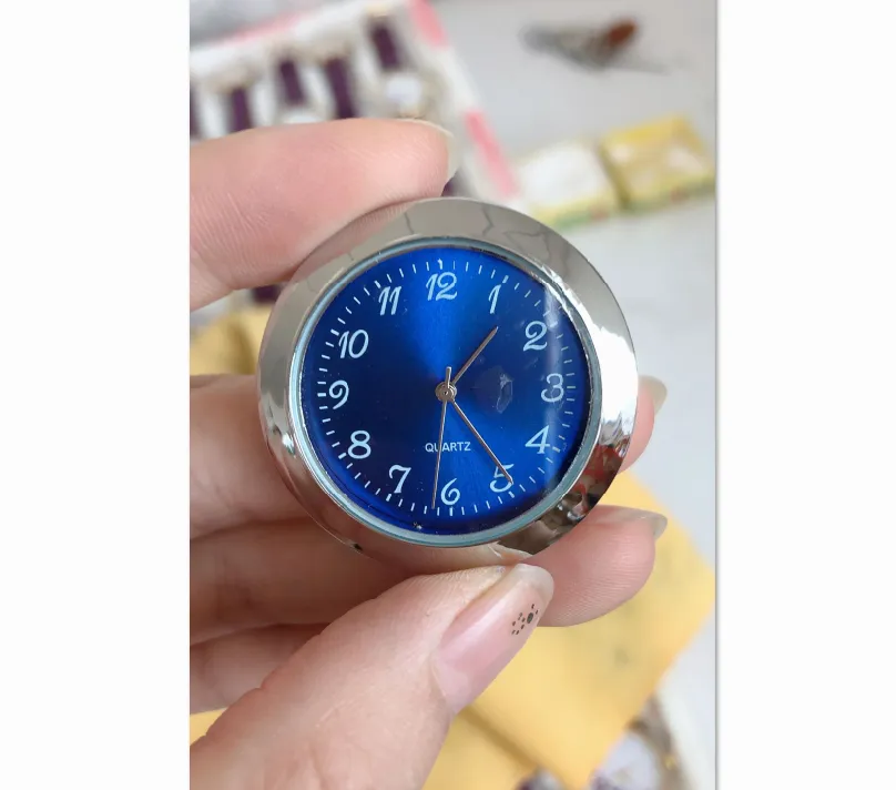 1 7 / 16inch plastica caso d'argento quadrante blu orologio inserto in forma fino Movimento giapponese orologio buona