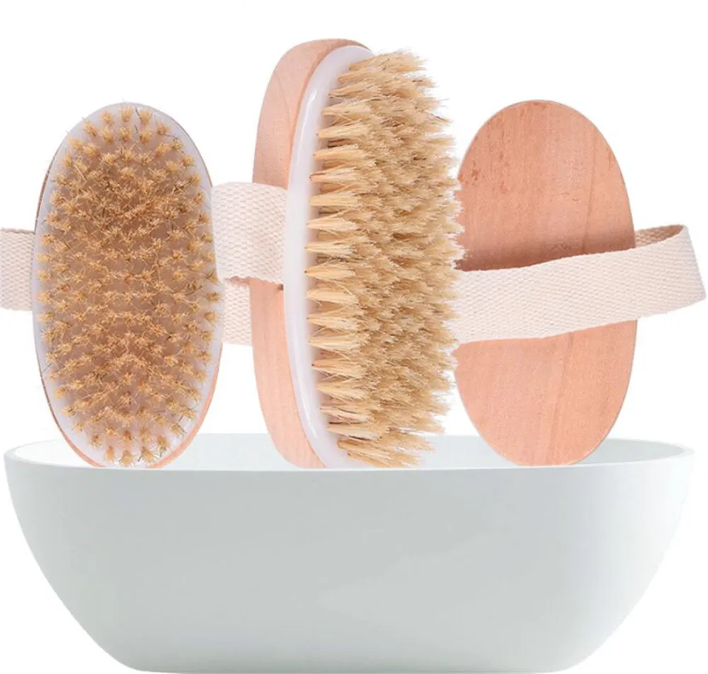 Dry Skin Body Brush Soft Natural Bristle Shower Brushes Wooden Best