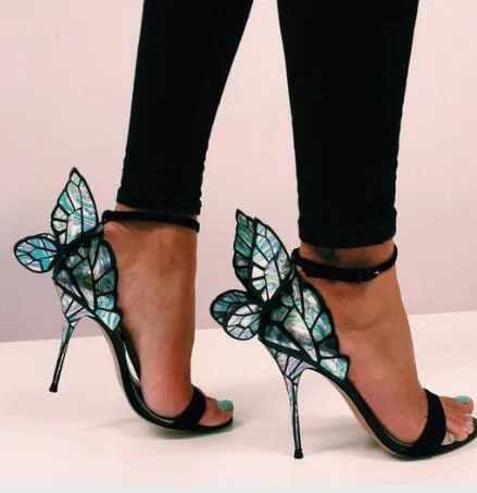 Hot Sale-Sophia webster Female Plus Size euro 42 Butterfly Rhinestone Sandals Prom Party Pumps
