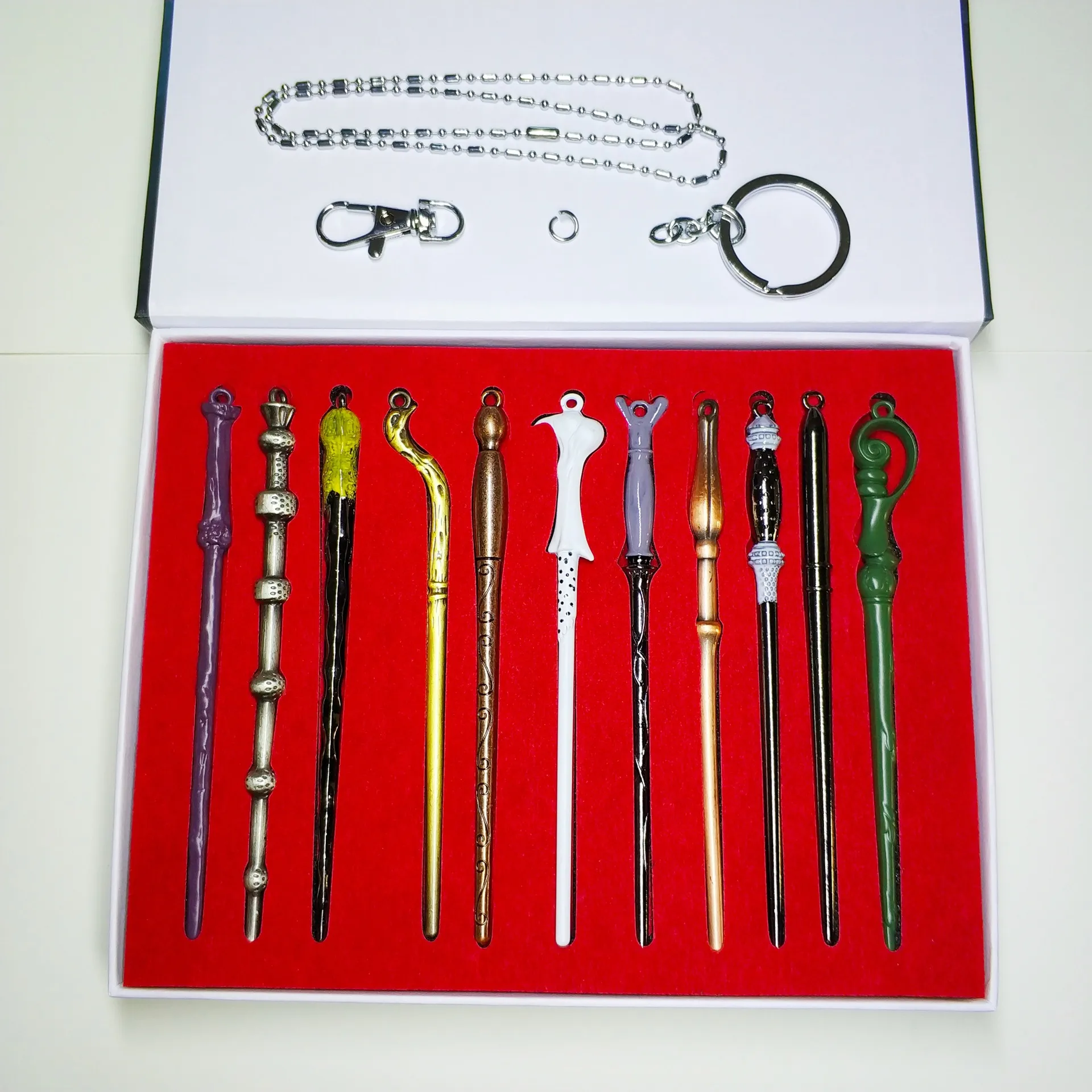 Harry potter wand necklace set hot sale