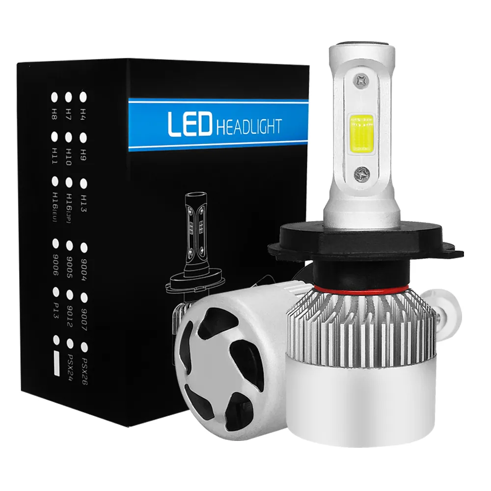 2st CAR LED 12V 6000K H7 H4 H1 H11 H3 H13 880 9003 9005 9006 9004 9007 HB2 HB3 HB4 H27 LED-strålkastare Lyser Automatisk lampa