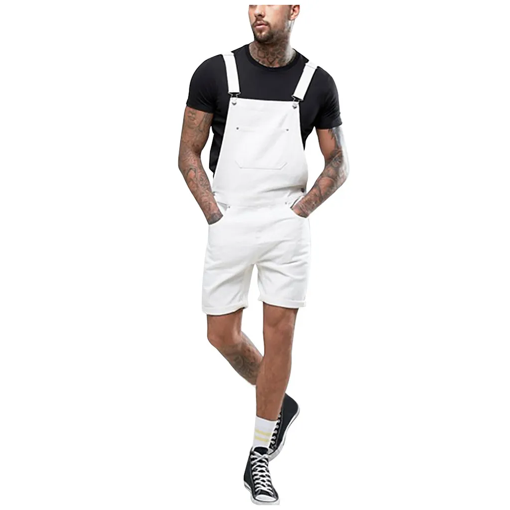 Oversize Men Overalls Jumpsuit Men's Jeans Jumpsuits 2019 Summer Fashion Denim Bib Overalls For Man Suspender Pants