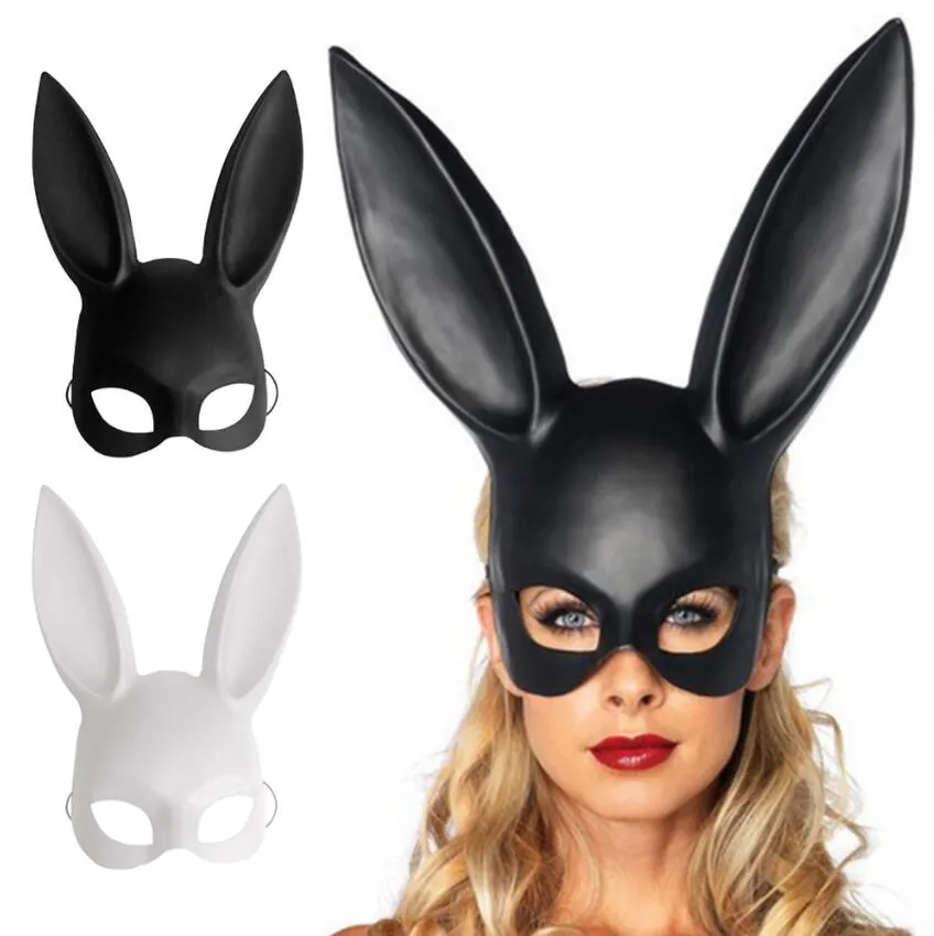 Bar bunny vrouwen meisje sexy konijn oren masker schattig konijntje lange oren bondage masker Halloween masquerade party cosplay kostuum rekwisieten gratis verzending