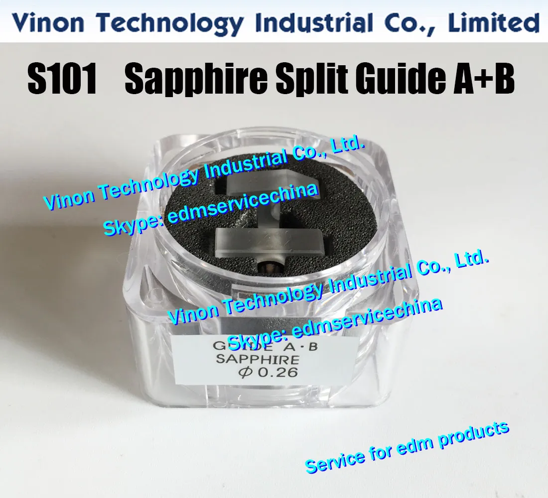 Guide de fil fendu saphir d = 0.12mm 3080051 A + B S101, guide supérieur edm AB, ensemble 0.12mm 0205099 pour machine AQ,A,EPOC W-EDM AQ325,AQ327,AP200