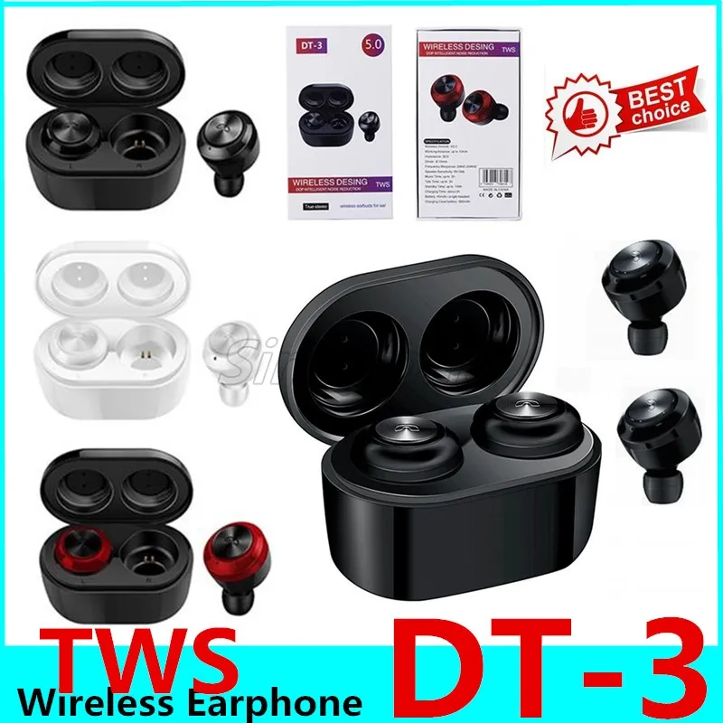 DT-3 DT3 TWS Bluetoothワイヤレスイヤホンヘッドセットスポーツゲーミングイヤホンポータブル音楽イヤーピースすべてのスマートフォン