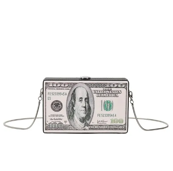 Women Dollar Cash Bag Rhinestone Money Shoulder Bag Bill Diamond Clutch  Purse Wedding Dinner Handbag Gift - Walmart.com