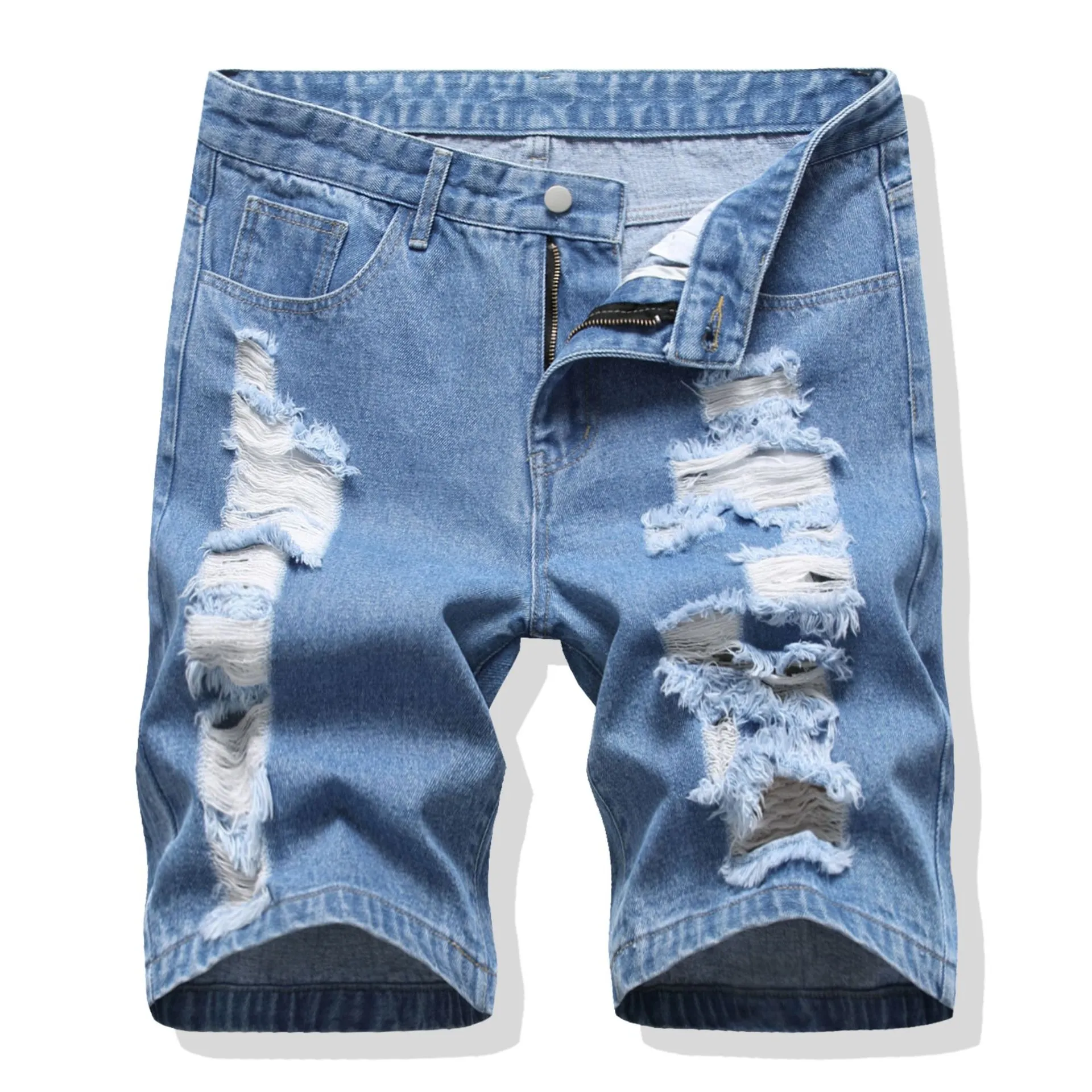 QWANG Men's Summer Casual Bright Shorts Ripped Dirty Washed Fashion Denim  Shorts - Walmart.com