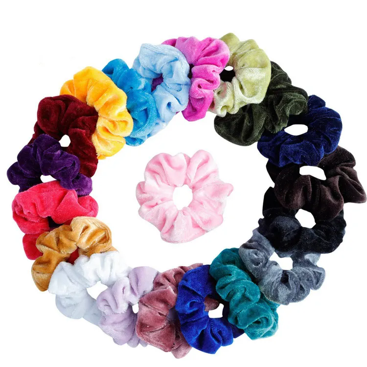 Mulheres Elegante Veludo Elastic Elastic Hairbands Titular De Bonytail Scrunchies Gravata Borracha de cabelo