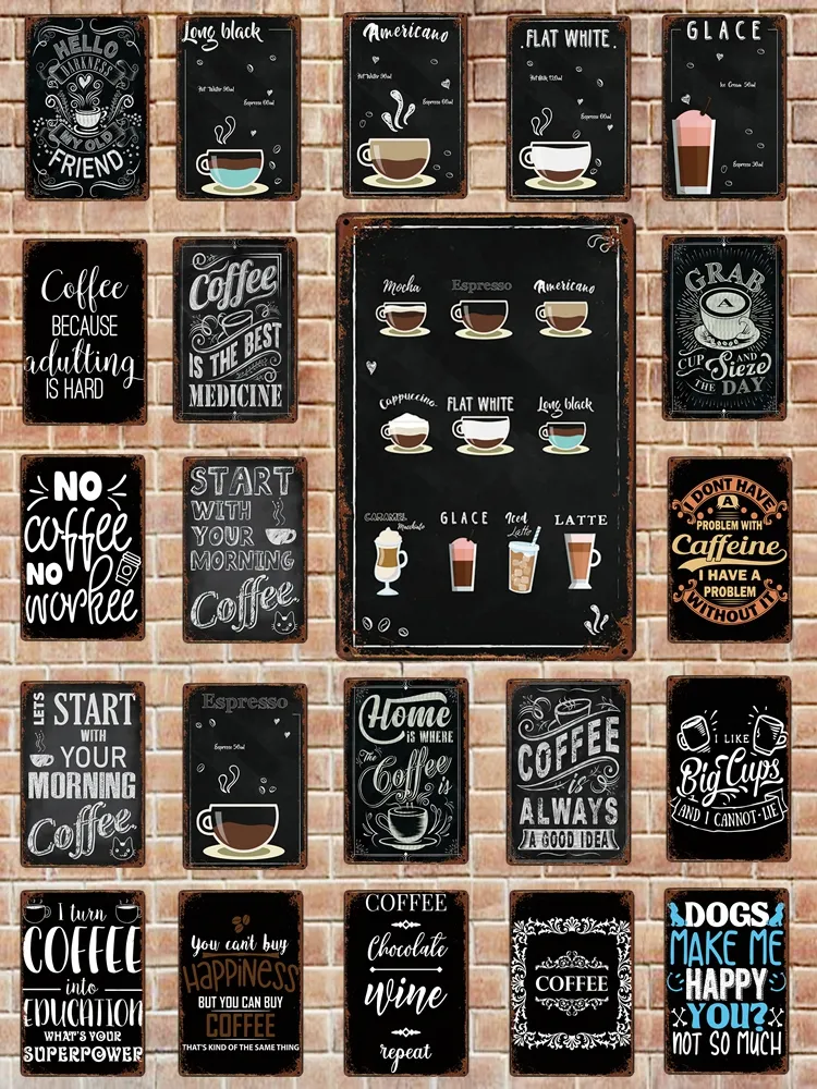 Coffee Tin Signs Metal Wall Art Vintage Pub Kitchen... From Sherry168 ...