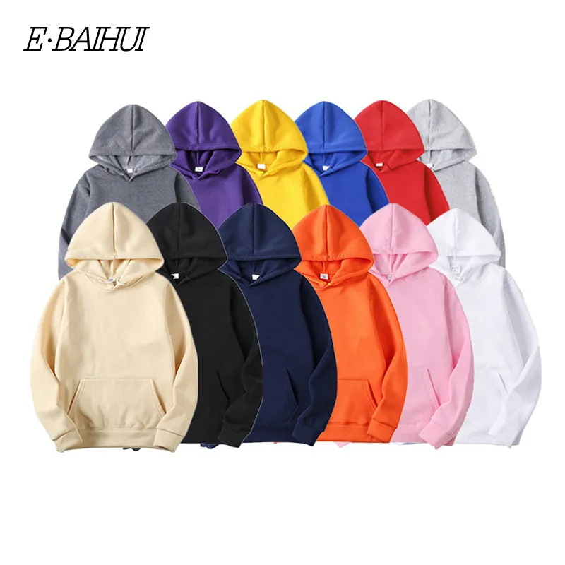 E-BAIHUI Modemärke Herr Luvtröjor Ny Vår Höst Man Casual Luvtröja Sweatshirts Enfärgad Luvtröja Herr Toppar Asiatisk storlek Pullover