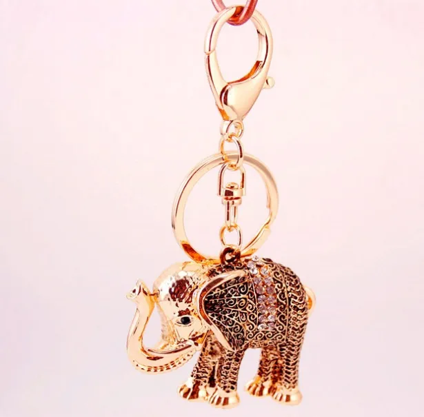 NEW 크리스탈 라인 석 귀여운 코끼리 금속 키 체인 열쇠 고리 자동차 열쇠 고리 지갑 매력 핸드백 동물 코끼리 펜던트 최고의 선물