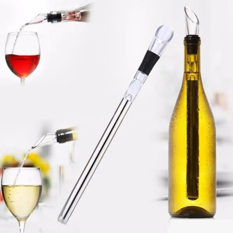 Refrigeratori per vino Stick Raffreddatori per bottiglie in acciaio inossidabile Chill Wine Chill Cool Stick Rod con versatore per vino EEA281