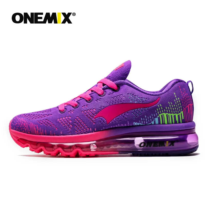 Onemix hommes femmes chaussures de course noir blanc violet gris baskets design viennent avec la taille de la boîte 3647