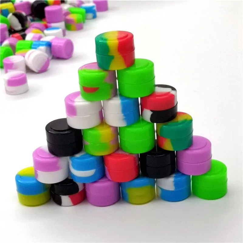 STOCK in Los Angeles USA FAST 500pcs lot 2ml non-stick silicone jars dab wax silicone container for dabs silicone cont224p