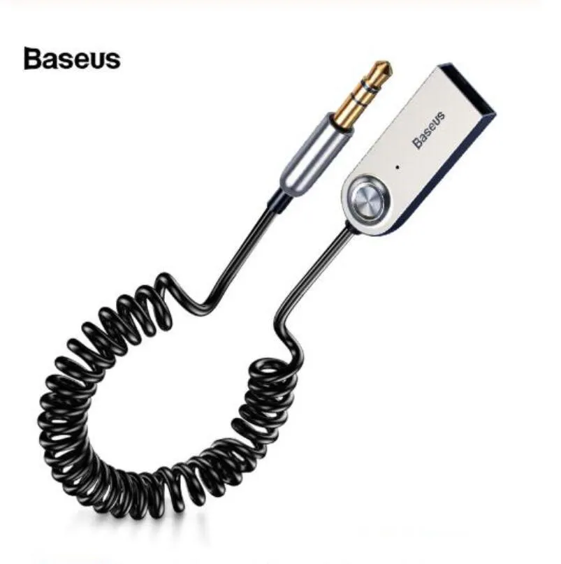 BASEUS BA01 Bluetooth Verici Kablosuz Alıcı 5.0 Araba Aux 3.5mm BT Adaptörü Hoparlör Kulaklıklar için Ses Kablosu