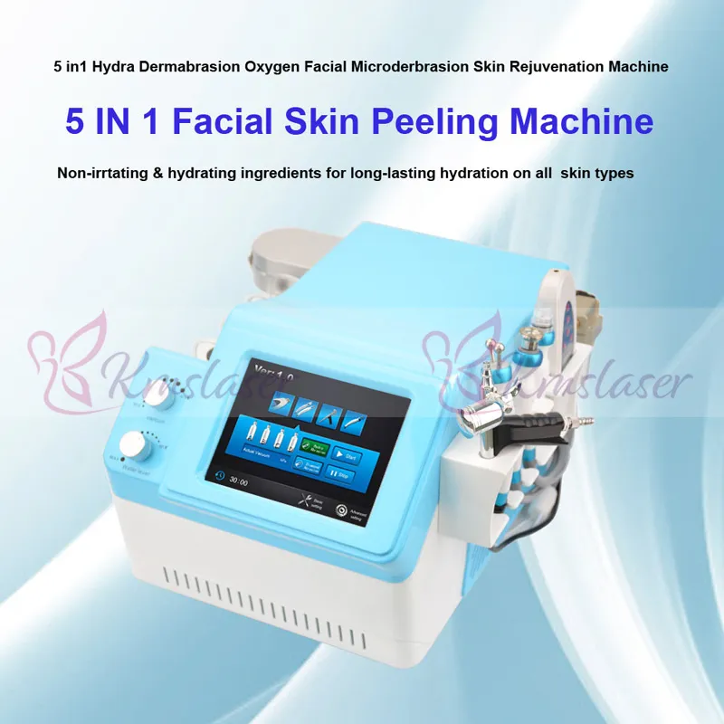 Professional 5in1 hydro dermabrasion bio microcurrent skin scrubber water microdermabrasion oxygen spray gun facial skin cleansing machine