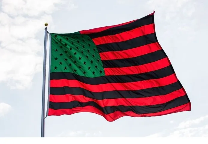 Bandiere afroamericane americane 90 * 150 cm Poliestere all'ingrosso Africa America Bandiera 3x5ft Volante appesa con due occhielli