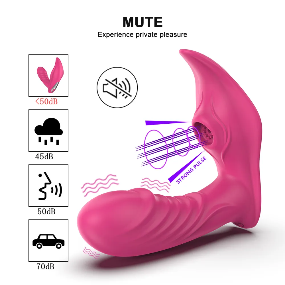 Wearable Culotte Gode Vibromasseur 10m Wireles Télécommande Mamelon Sucer Vibrant Clitoris Anal Masturbateur Sex Toys pour Femmes Y200422