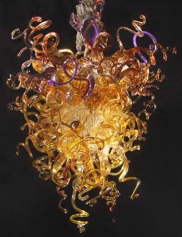 Hängsmycke Lampor Antik kristall ljuskronor Ljusstil Handblåst Murano Glas Led Pendant-Lampor Hem Juldekoration