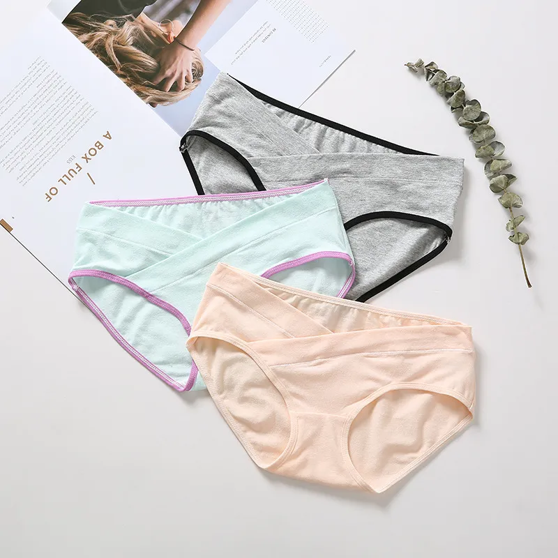 3 Pz Lotto Lady Cotone A Forma Di U Vita Bassa Slip Gravidanza Le