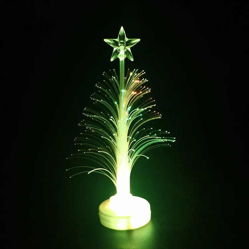 Árvore De Natal De Flash de incandescência Colorido Árvore De Fibra de Decoração de Natal Brinquedos para Crianças Atacado Decoração Pequeno LED Decoração Presentes