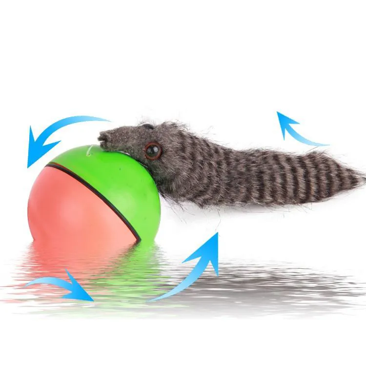 Chien Chat Belette Motorisé Drôle Rolling Ball Pet Apparaît Jump Moving  Alive Toy 