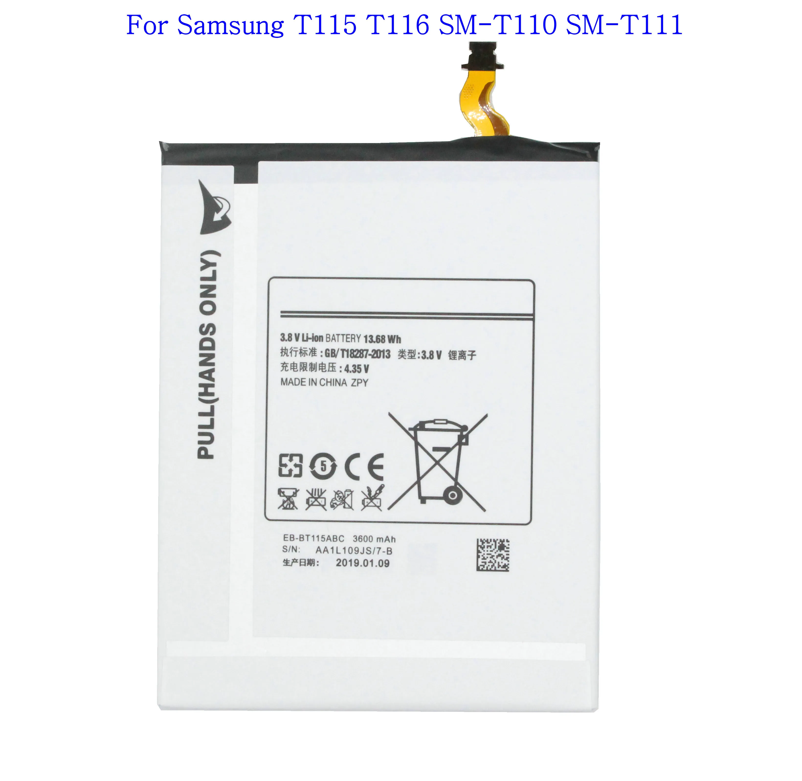 2019 Yeni 1x3600 mah EB-BT111ABE EB-BT116ABE Samsung Galaxy Tab Tablet 3 Lite Için Yedek Pil 7.0 7.0 3G T115 T116 T110 T111