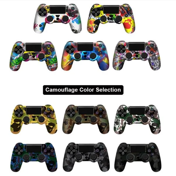 Противоскользящая силиконовая крышка Чехол для кожи для Sony Play Station Dualshock 4 PS4 PRO Slim Controller + 2 Thumb Stick Rights Caps Caps