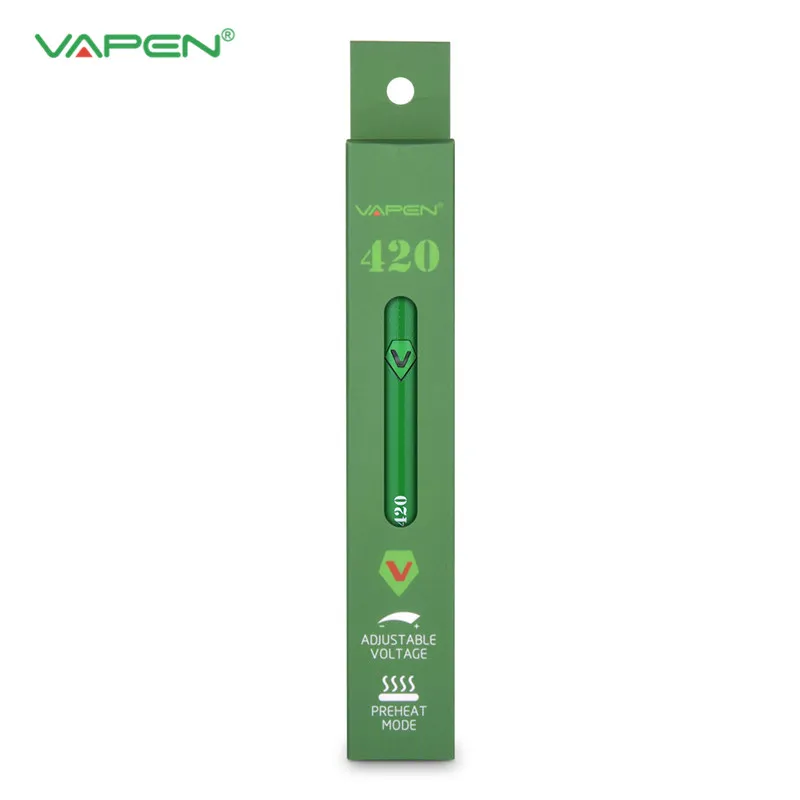 Qualidade superior VAPEN 420 pré-aquecimento VV bateria 420mAh tensão variável ajustável carga micro USB 510 ego grosso cartuchos de óleo baterias de pré-aquecimento do atomizador