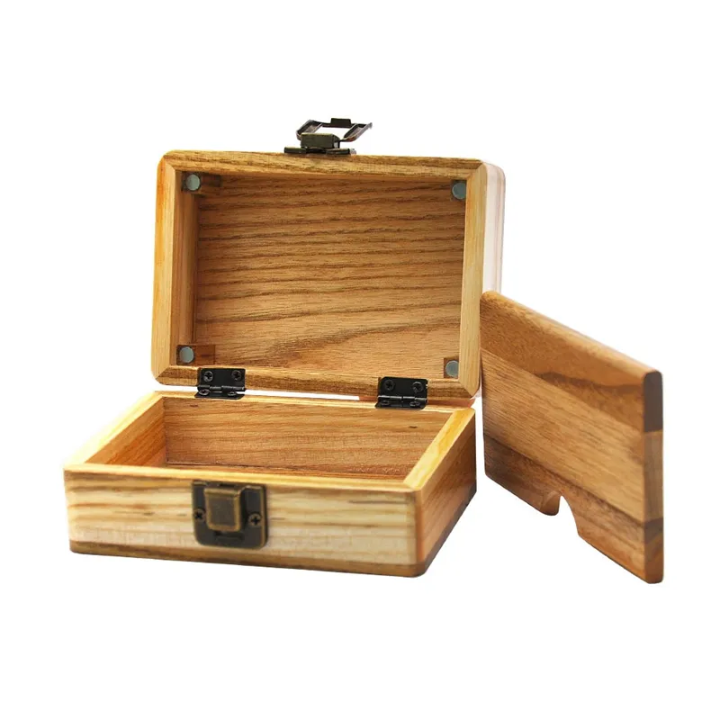 Aufbewahrungsbox aus natürlichem Holzmaterial, tragbares Design für Tabak, Zigaretten, Kräuter, Rauchen, Rollrolle, Handroller, Doob Tube, DHL